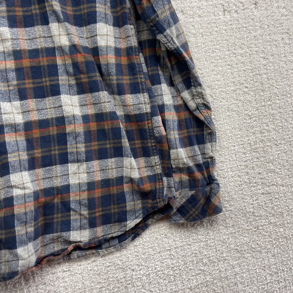 Billabong Shirt Mens M Blue / Brown Plaid Long Sleeve Flannel Core Fit / Stretch - Picture 12 of 14